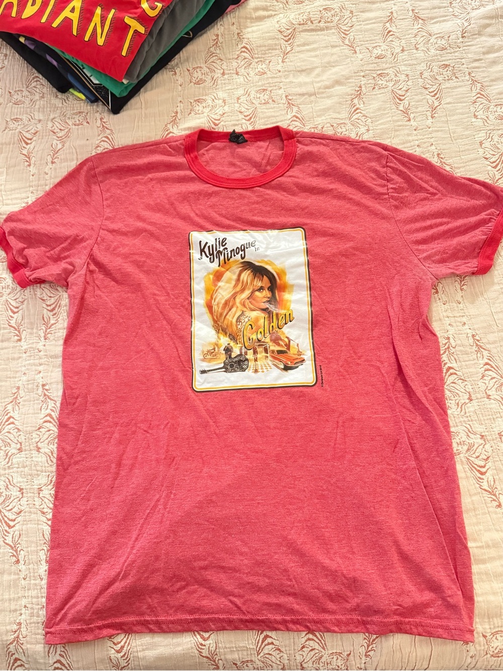 Kylie Minogue “Golden” ringer tee, L